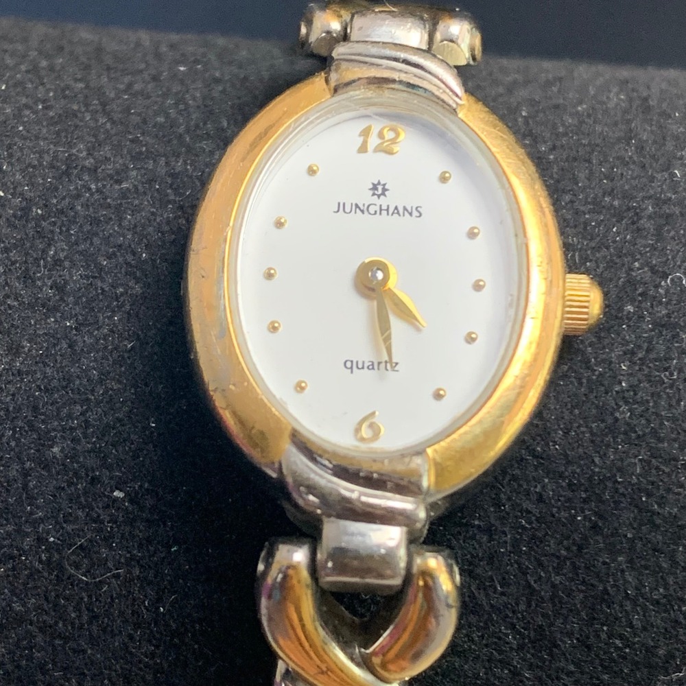 Junghans Womens Two Tone Quartz Oval Face Link Bracelet Watch 47/0875